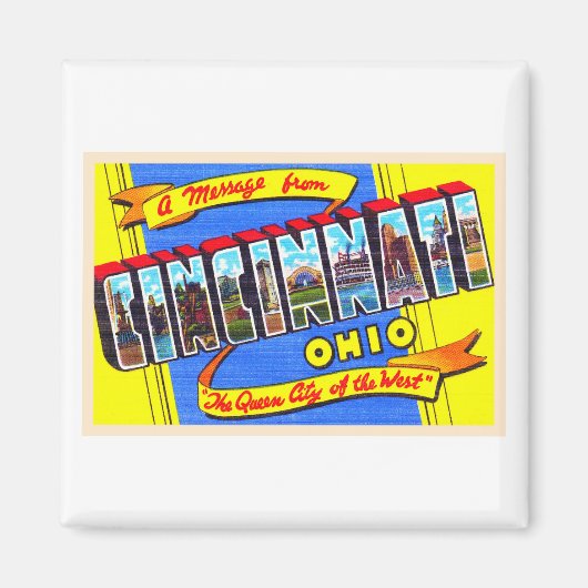 Cincinnati Ohio OH  groot Briefkaart Magneet (Voorkant)