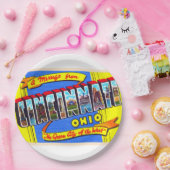 Cincinnati Ohio OH  groot Briefkaart Papieren Bordje (Feest)