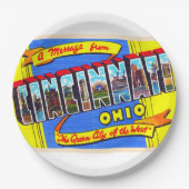 Cincinnati Ohio OH  groot Briefkaart Papieren Bordje (Voorkant)