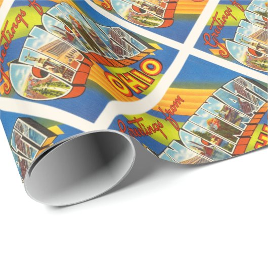 Cincinnati Ohio OH Old Vintage Travel Souvenir Cadeaupapier (Rol Hoek)