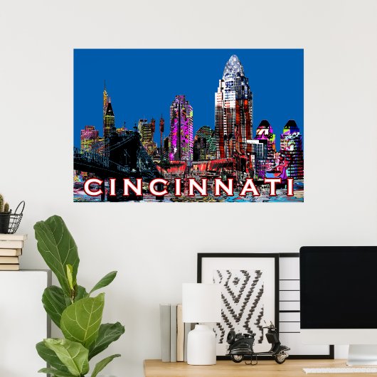Cincinnati, Ohio op graffiti Poster (Thuiskantoor)