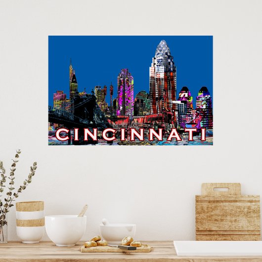 Cincinnati, Ohio op graffiti Poster (Keuken)
