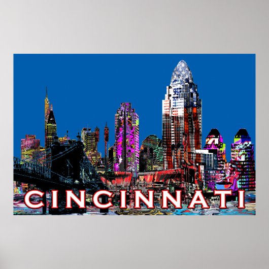 Cincinnati, Ohio op graffiti Poster (Voorkant)