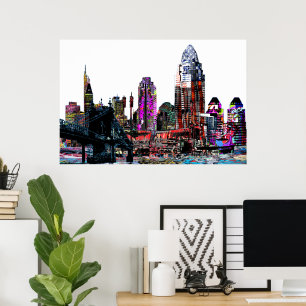 Cincinnati, Ohio op graffiti Poster