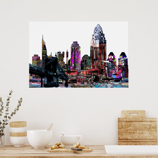 Cincinnati, Ohio op graffiti Poster (Keuken)