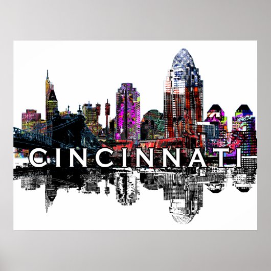 Cincinnati, Ohio op graffiti Poster (Voorkant)