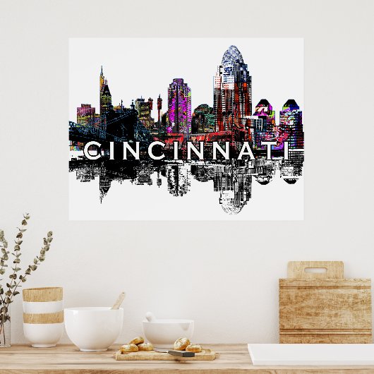 Cincinnati, Ohio op graffiti Poster (Keuken)