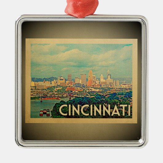Cincinnati Ohio Ornament Vintage Travel (Voorkant)
