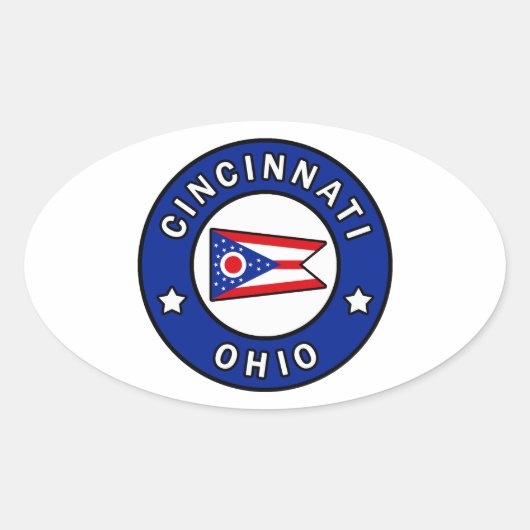 Cincinnati Ohio Ovale Sticker (Voorkant)