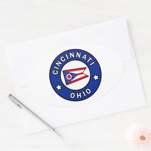 Cincinnati Ohio Ovale Sticker (Envelop)