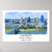 Cincinnati Ohio Poster, Aquarel, Op Maat Poster (Voorkant)