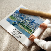 Cincinnati Ohio Poster, Aquarel, Op Maat Poster