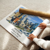 Cincinnati Ohio Poster, Aquarel, Op Maat Poster