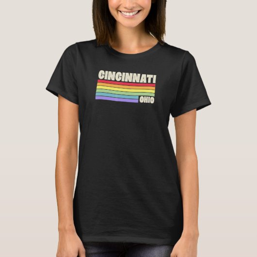 Cincinnati Ohio Pride Rainbow Flag Gay Pride Merch T-shirt (Voorkant)