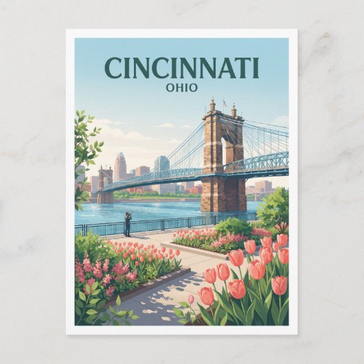 Cincinnati Ohio Reizen Briefkaart (Voorkant)
