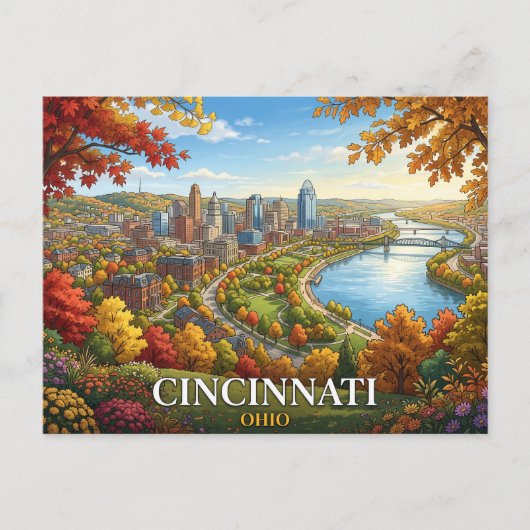 Cincinnati Ohio Reizen Briefkaart (Voorkant)