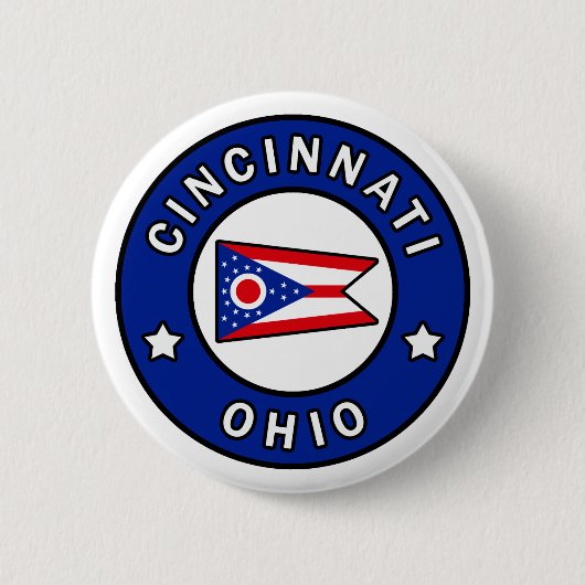 Cincinnati Ohio Ronde Button 5,7 Cm (Voorkant)