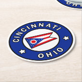 Cincinnati Ohio Ronde Kartonnen Onderzetter (Gebogen)