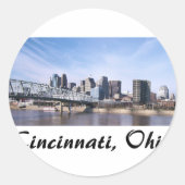 Cincinnati Ohio Ronde Sticker (Voorkant)