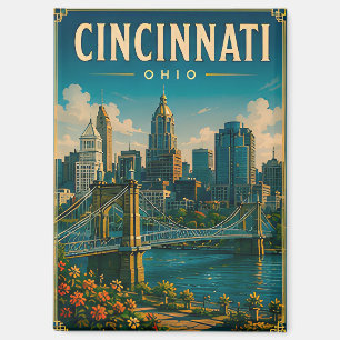 🌉 Cincinnati Ohio Silhouette En Rivierfront Magneet