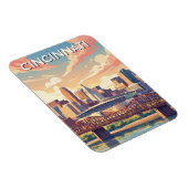 Cincinnati Ohio Silhouette Reis Magneet (Rechterzijde)
