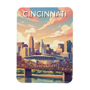 Cincinnati Ohio Silhouette Reis Magneet