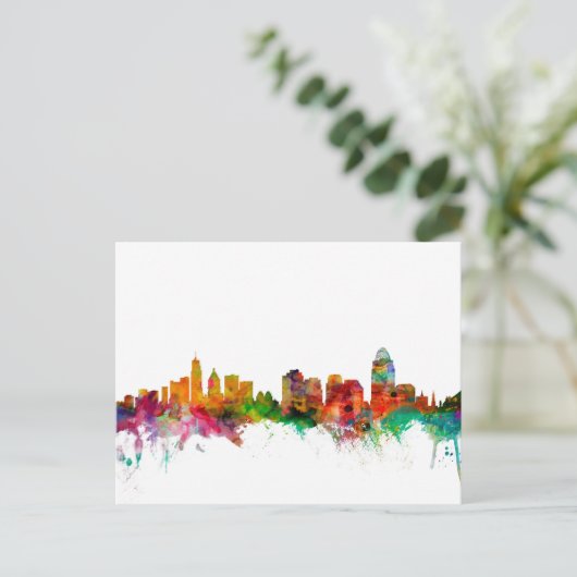 Cincinnati Ohio Skyline Briefkaart (Staand voorkant)