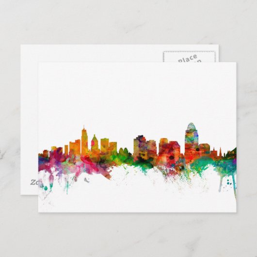 Cincinnati Ohio Skyline Briefkaart (Voorkant / Achterkant)