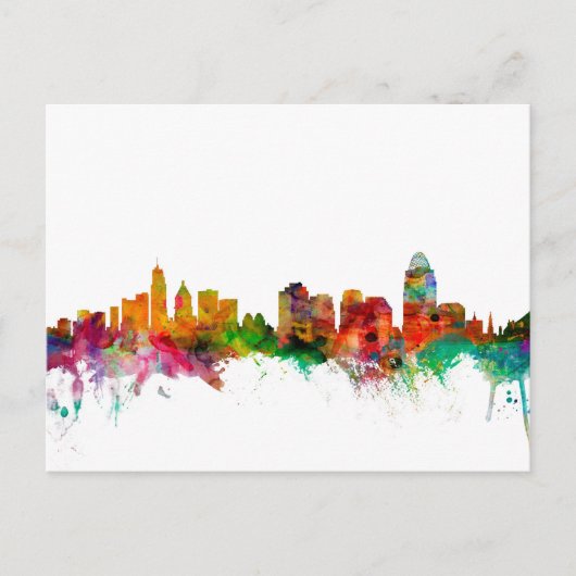 Cincinnati Ohio Skyline Briefkaart (Voorkant)