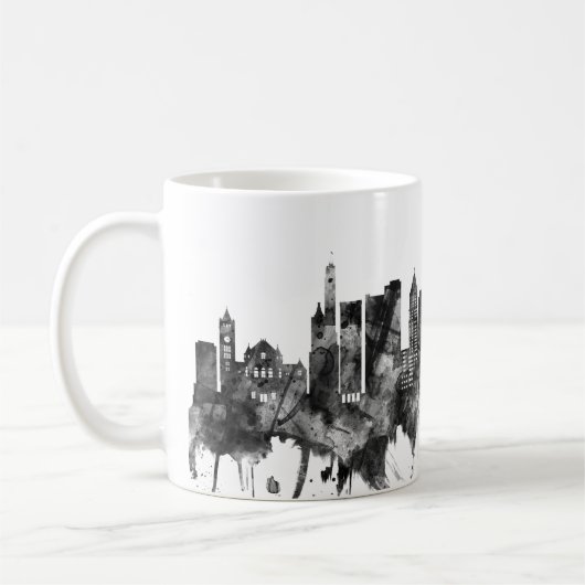 Cincinnati Ohio Skyline BW Koffiemok (Links)