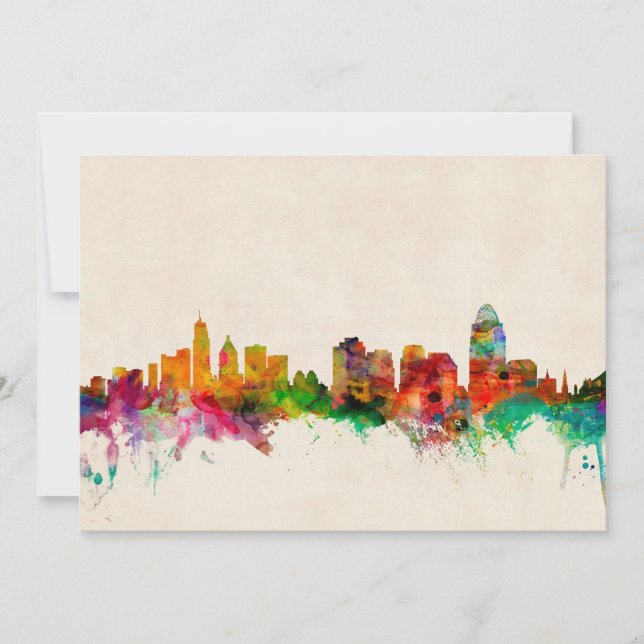 Cincinnati Ohio Skyline Cityscape (Voorkant)