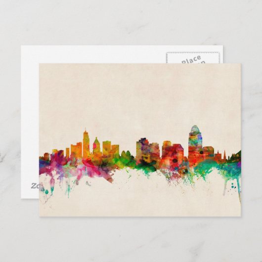 Cincinnati Ohio Skyline Cityscape Briefkaart (Voorkant / Achterkant)