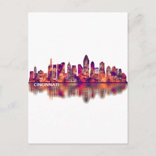 Cincinnati Ohio Skyline Feestdagenkaart (Voorkant)
