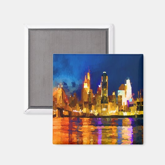 Cincinnati Ohio Skyline in Night Magneet (Voorkant / Achterkant)