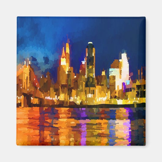 Cincinnati Ohio Skyline in Night Magneet (Voorkant)