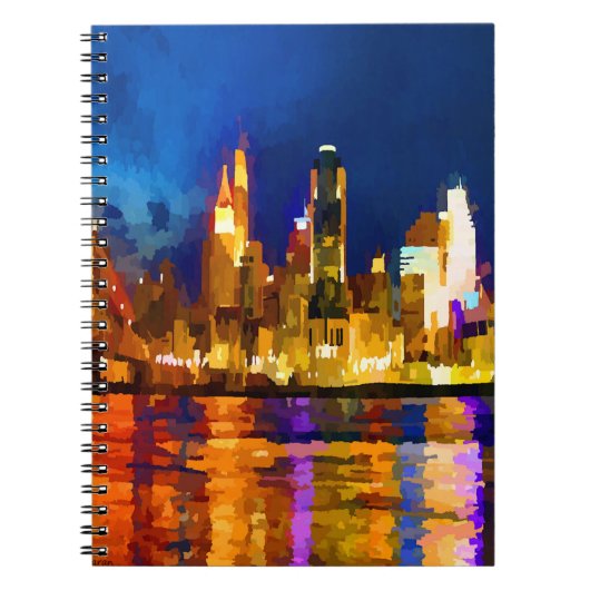 Cincinnati Ohio Skyline in Night Notitieboek (Voorkant)