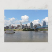 Cincinnati, Ohio skyline met de Ohio-rivier Briefkaart (Voorkant)