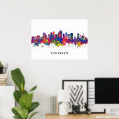 Cincinnati Ohio Skyline Poster (Thuiskantoor)