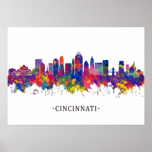 Cincinnati Ohio Skyline Poster (Voorkant)