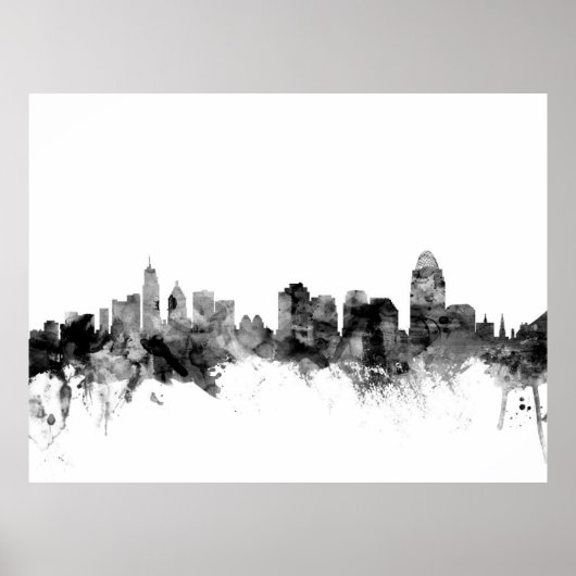 Cincinnati Ohio Skyline Poster (Voorkant)