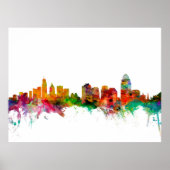 Cincinnati Ohio Skyline Poster (Voorkant)