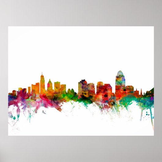 Cincinnati Ohio Skyline Poster (Voorkant)