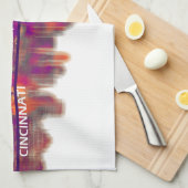 Cincinnati Ohio Skyline Theedoek (Quarter Fold)