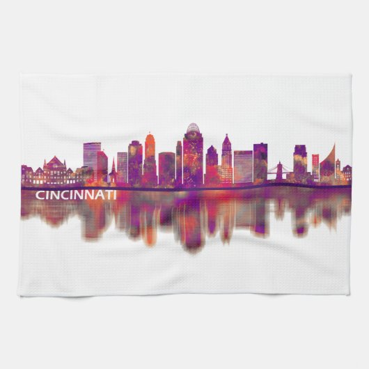 Cincinnati Ohio Skyline Theedoek (Horizontaal)
