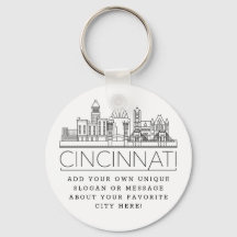 Cincinnati, Ohio Stylized Skyline | Aangepaste slo