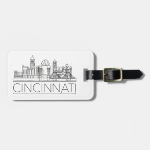 Cincinnati, Ohio Stylized Skyline Bagagelabel
