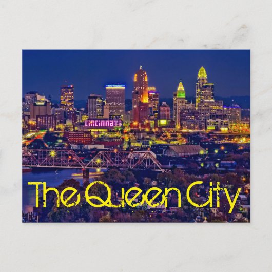 Cincinnati, Ohio, The Queen City Briefkaart (Voorkant)