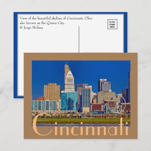 Cincinnati, Ohio, The Queen City Briefkaart (Voorkant / Achterkant)