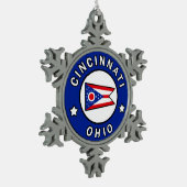 Cincinnati Ohio Tin Sneeuwvlok Ornament (Links)