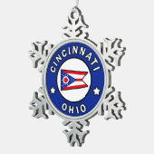 Cincinnati Ohio Tin Sneeuwvlok Ornament (Rechts)